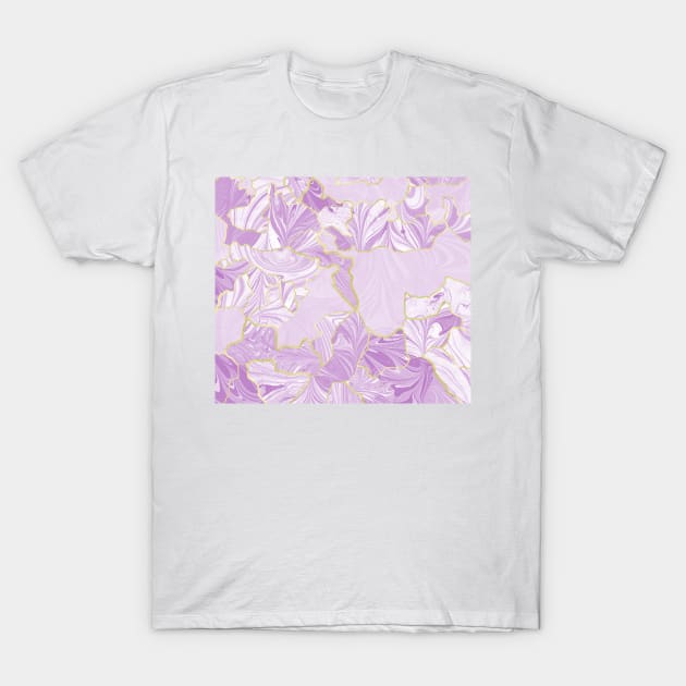 Marbled Kintsugi Dusky Rose T-Shirt by MarbleCloud